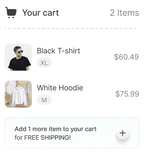 Your cart popup